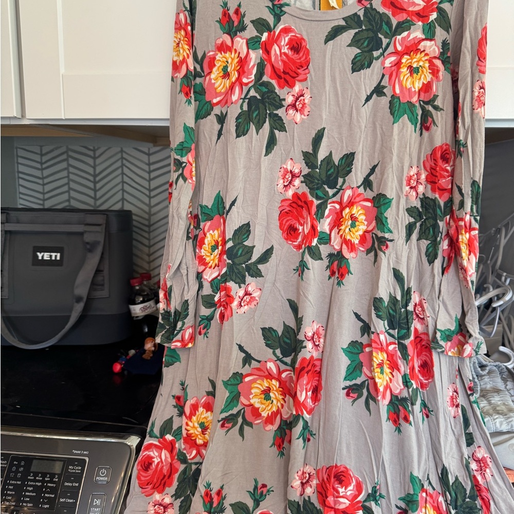 Floral Gray Dress
